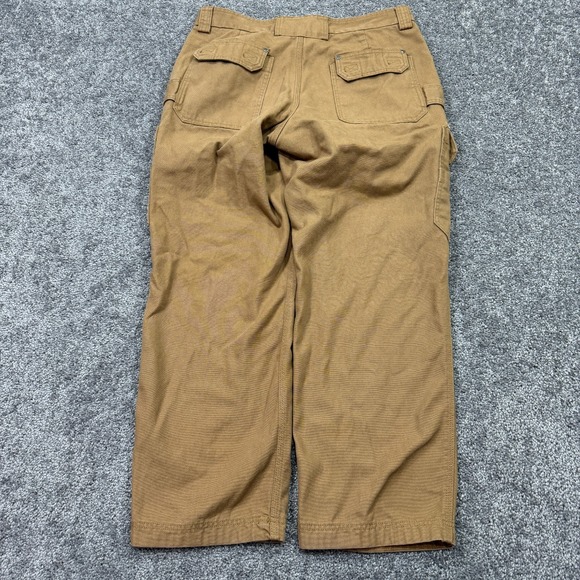 Duluth Pants Mens 36x30 Brown Cargo Straight Canvas Pockets Outdoor Workwear - Picture 2 of 7